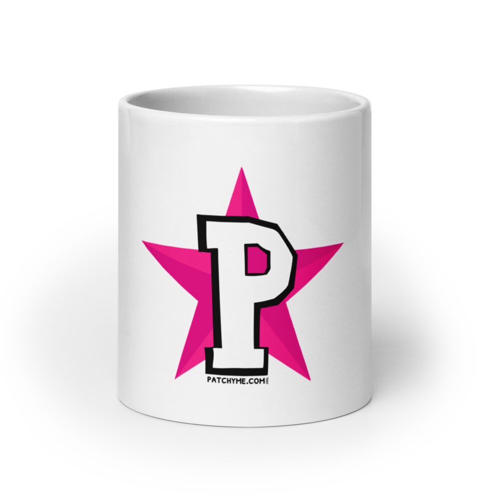 PATCHY STAR WHITE GLOSSY MUG